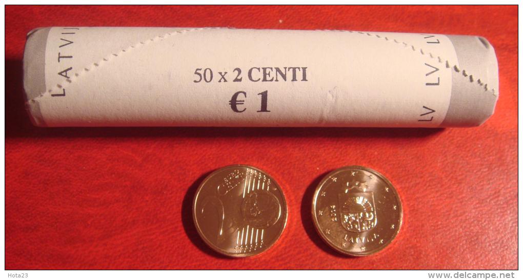 Latvia / Lettonia / Lettland 2014 EURO COIN 50 X 2 Euro Cents Bank Roll  UNC - Lettonia