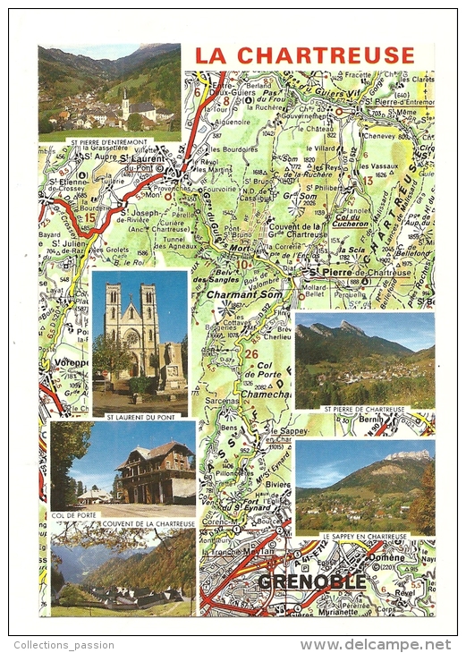 Cp, Carte Géographique, La Chartreuse, écrite - Carte Geografiche