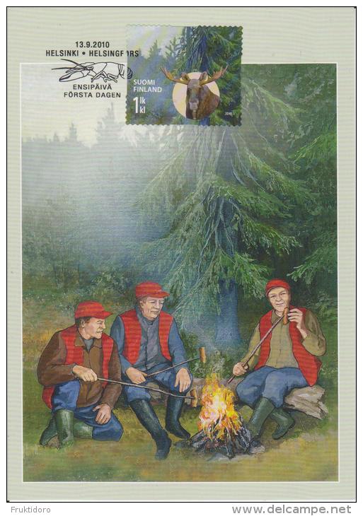 Finland Maximum Card 92 Mi 2056 - Elk - Forest - Bonfire - Sausage - 2010 - Maximumkarten (MC)