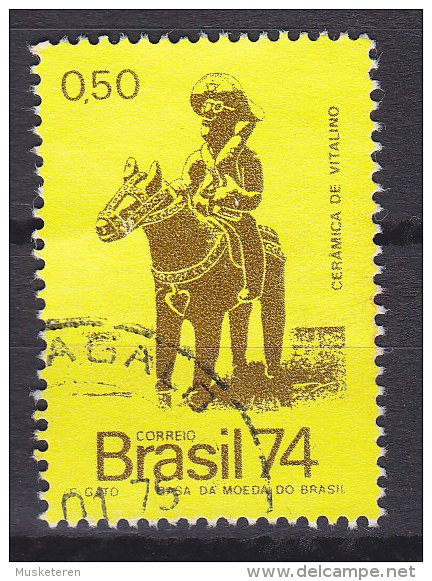 Brazil 1974 Mi. 1457    0.50 (Cr) Volkskunst Reiter (Tonfigur) - Gebraucht