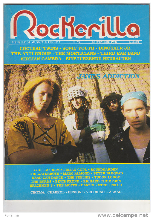 RA#34#60 MENSILE ROCK N.99/1988 ROCKERILLA - JANNE'S ADDICTION/JULIAN COPE/COCTEAU TWINS/SONIC YOUTH/DINOSAUR JR - Música