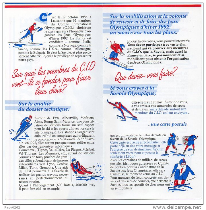 28F) D 73- ALBERVILLE - 16 C P 21cmx10cm5 Pour Soutenir Les Jeux Olympiques D´hiver 1992 - Juegos Olímpicos