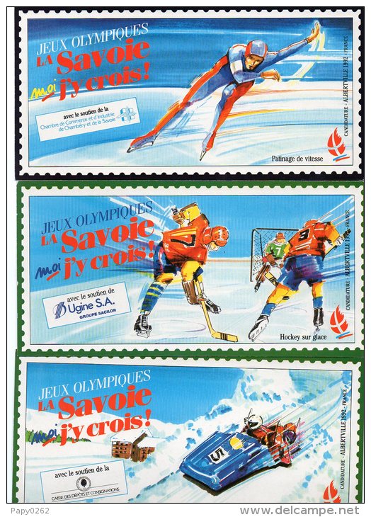 28F) D 73- ALBERVILLE - 16 C P 21cmx10cm5 Pour Soutenir Les Jeux Olympiques D´hiver 1992 - Olympische Spiele