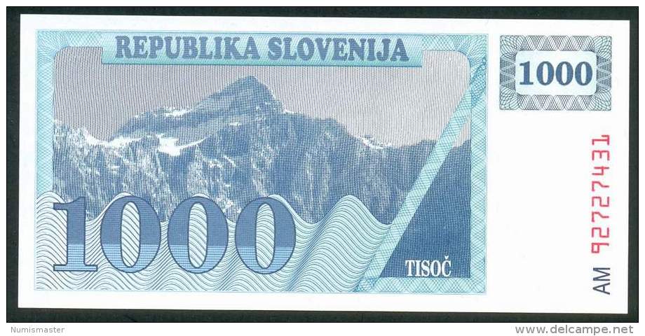SLOVENIA . 1000 TOLARA 1990 , P-9 ,UNC - Slovenia