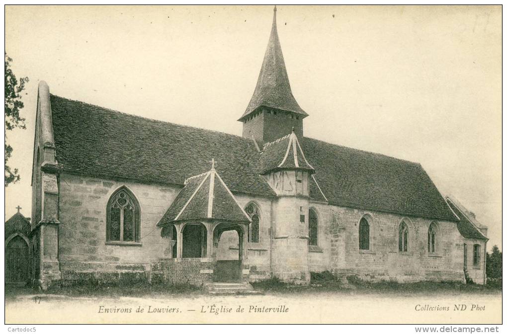 Environs De Louviers  L'Eglise De Pinterville   Cpa - Pinterville