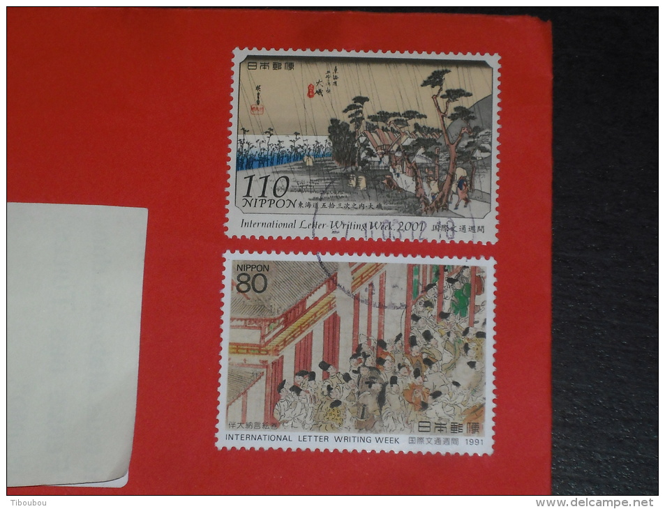 LETTRE JAPON JAPAN NIPPON AVEC YT 1955 ET 3146 - SEMAINE LETTRE ECRITE - ESTAMPE - - Cartas & Documentos