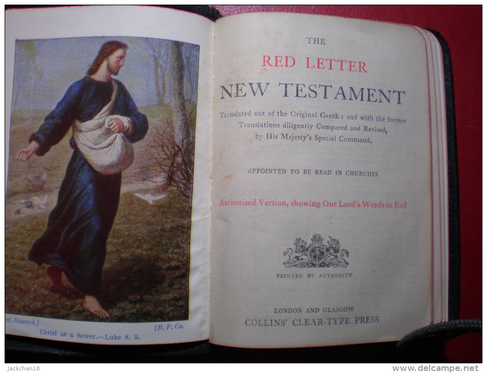 - THE NEW TESTAMENT RED LETTER - NOUVEAU TESTAMENT LETTRE ROUGE - - Bible, Christianisme