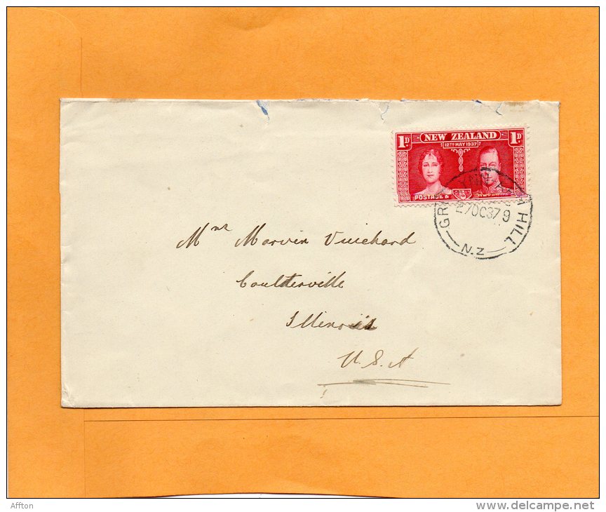 New Zealand 1937 Cover Mailed To USA - Storia Postale