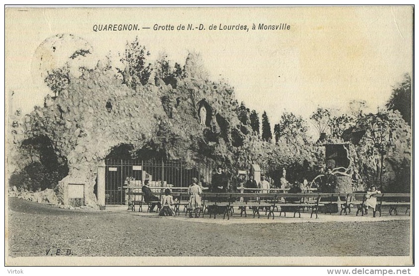 Quaregnon :  Grotte De ND De Loudes A Monsville (  Ecrit 1914 ) - Quaregnon