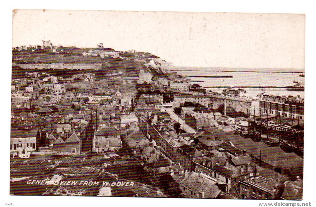 CPA - DOVER - GENERAL VIEW FROM W.DOVER - N/b - 1920s - - Dover