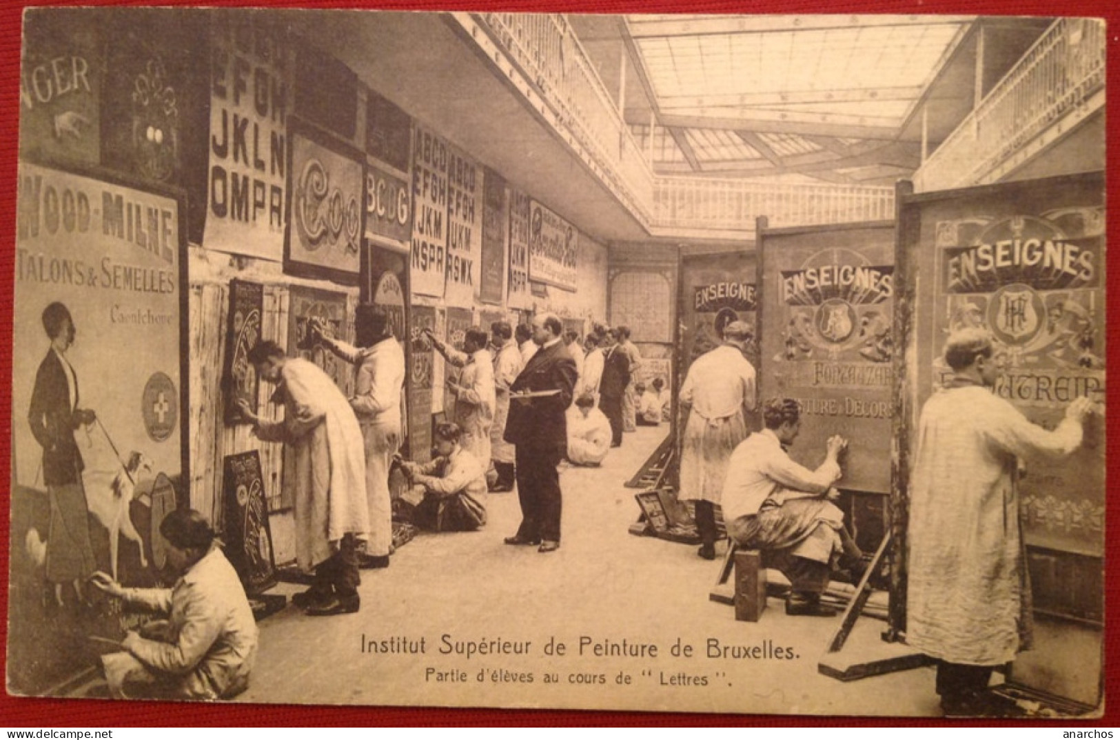 BELGIQUE  BRUXELLES Institut Supérieur De Peinture Eleves Peintres Au Cours De Lettres - Enseignement, Ecoles Et Universités