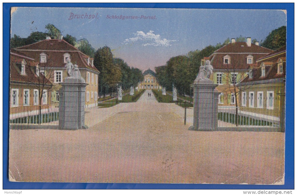 Deutschland; Bruchsal; Schlossgarten Portal; 1918 Feldpost - Bruchsal