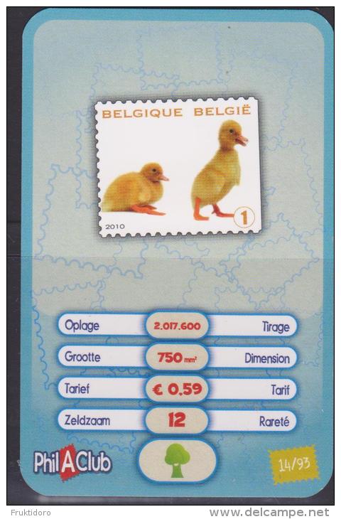 Belgium PhilAClub Cards 14/93-15/93-19/93 Mi 4050 Chicks - Mi 4054 Foal - Mi 4058 Foal 2010 - Collections