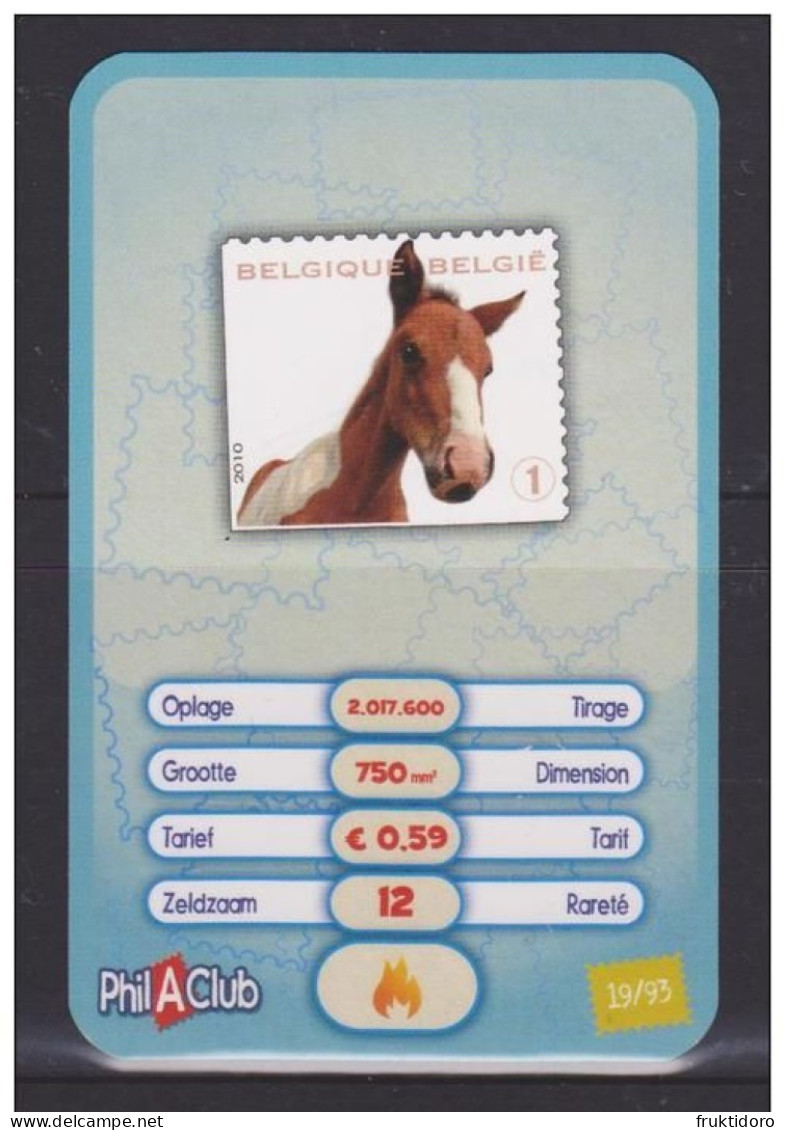 Belgium PhilAClub Cards 14/93-15/93-19/93 Mi 4050 Chicks - Mi 4054 Foal - Mi 4058 Foal 2010 - Collections