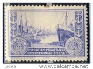 VIGNETTE* EXPOSITION PHILATELIQUE INTERNATIONALE LE HAVRE 1929 # BATEAU PORT - Briefmarkenmessen