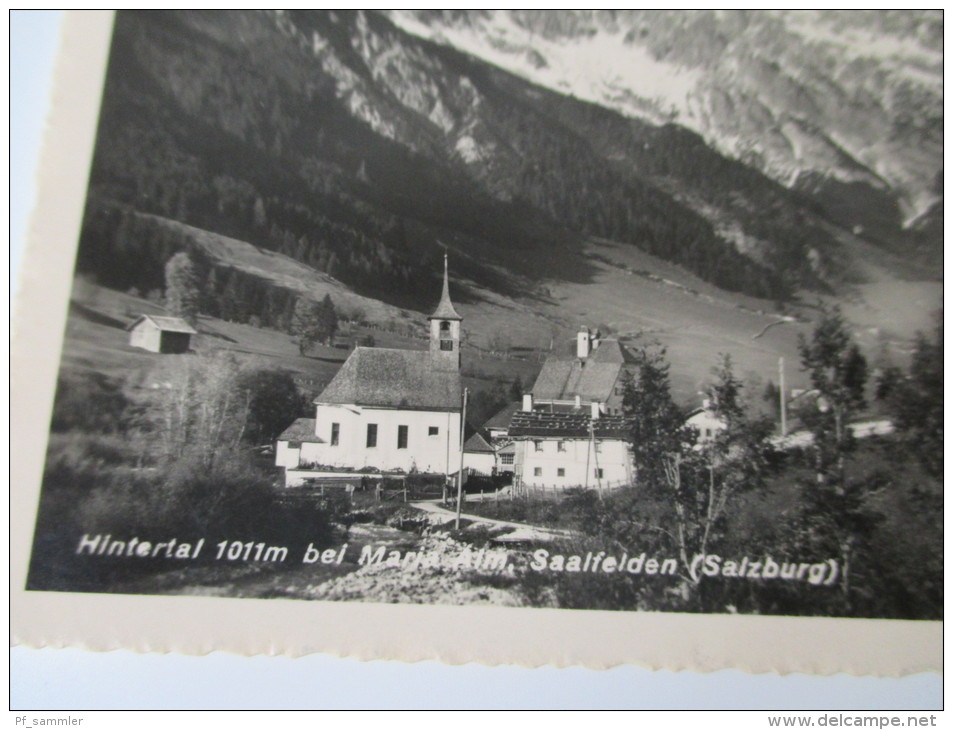 AK / Fotokarte 1936 Hintertal 1011m Bei Maria Alm, Saalfelden (Salzburg) Monopol 17021 Kunstverlag A.G. Schöllhorn, Inns - Saalfelden