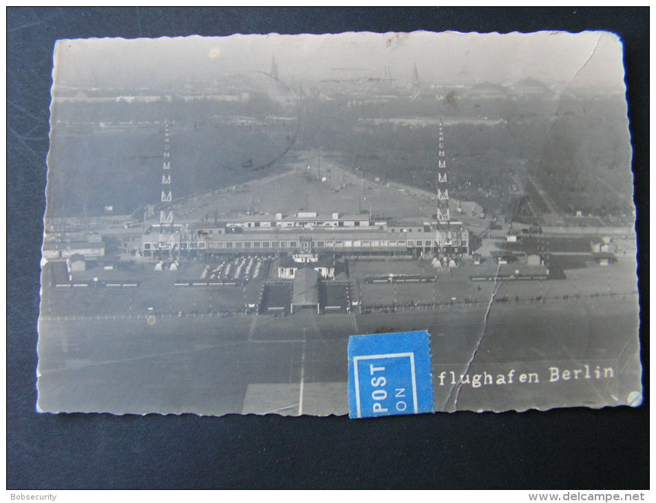 == Berlin Flughafen 1928  Foto Uralt  Mit Super Frankatur Back Side - Schoenefeld