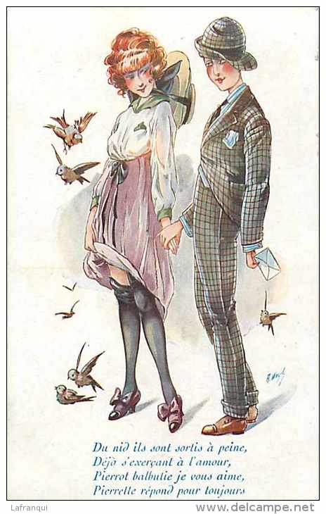 Illustrateur- Ref B684- Couple - Illustrateur Wuyts - Carte Bon Etat - Wuyts