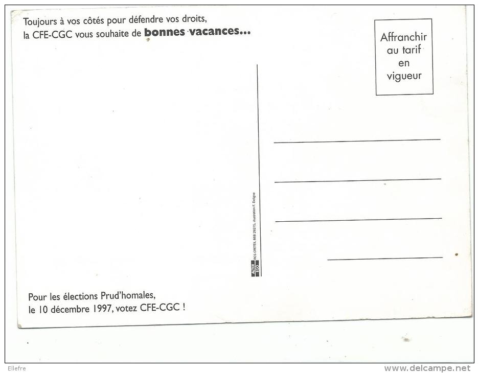 Elections Prud' Homales , Carte CFE - CGC - 10 Décembre 1997 - Dos Simple Non Voyagée - Labor Unions