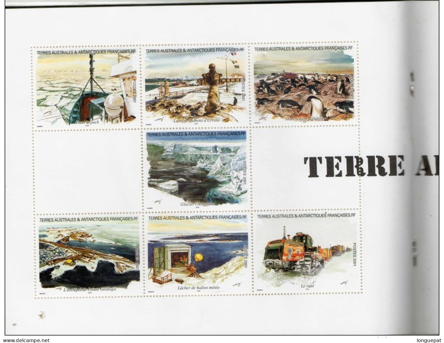 T.A.A.F. - "Carnet de voyage"- Aquarelles de Serge Marko- Carnet de 14 feuillets comportant les 28 timbres,