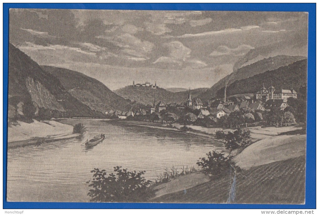 Deutschland; Neckargemünd; Blick Auf Den Dilsberg; Menzers Grichische Weinstube; 1927 - Neckargemünd