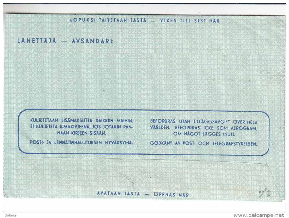 Finlande - Aérogram De 1949 - Lettres & Documents