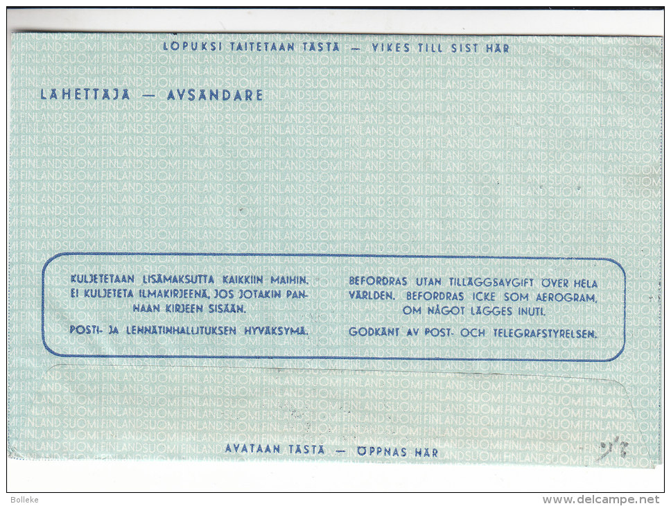 Finlande - Aérogram De 1949 - Cartas & Documentos