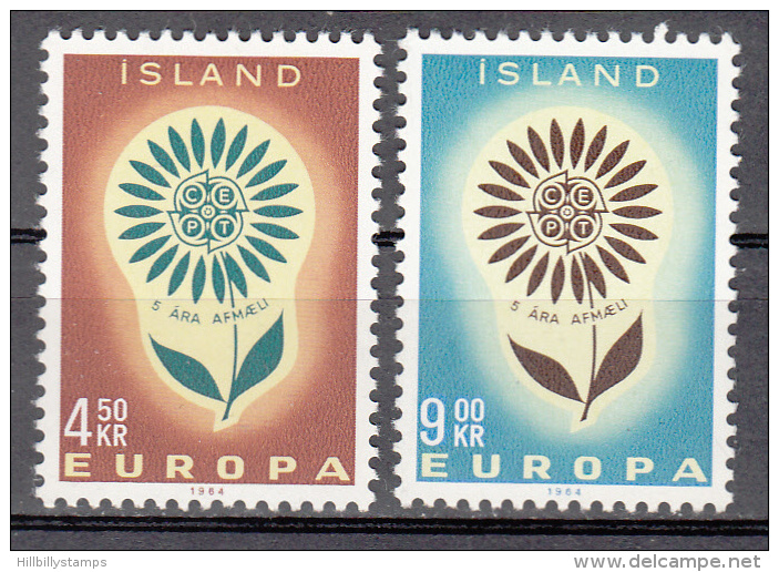 Iceland   Scott No.  367-68  Unused Hinged    Year  1964 - Neufs