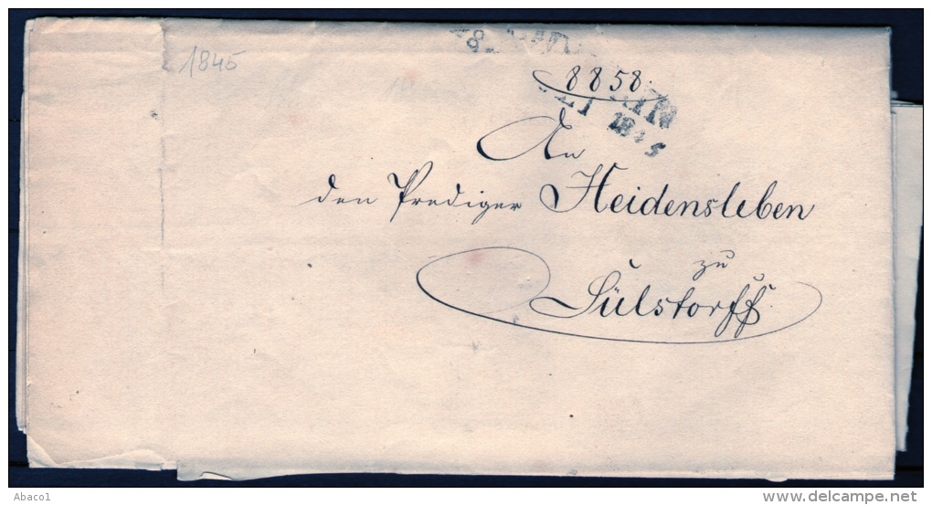 Altbrief 1845 Aus Schwerin Nach Sülstorff Mit Int. Grossiegel - Prephilately