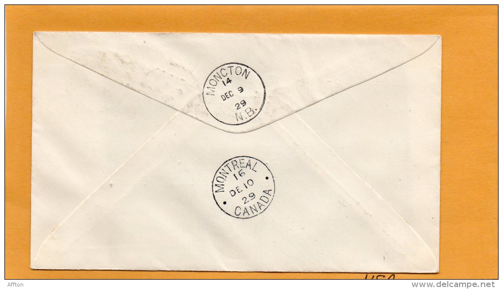 Saint John To Montreal 1929 Canada Air Mail Cover - Eerste Vluchten