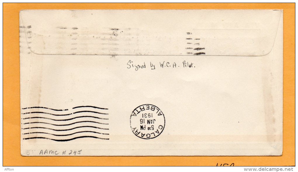 Lethbridge To Calgary 1931 Canada Air Mail Cover - Eerste Vluchten