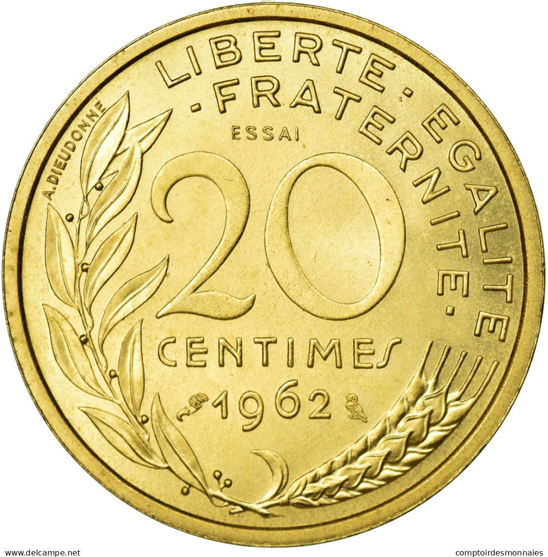 Monnaie, France, 20 Centimes, 1962, SUP+, Aluminum-Bronze, Gadoury:332 - Essays & Proofs