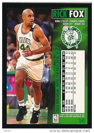 Basket, NBA, Fleer 94/95 : RICK FOX, BOSTON CELTICS, N° 14 - 1990-1999