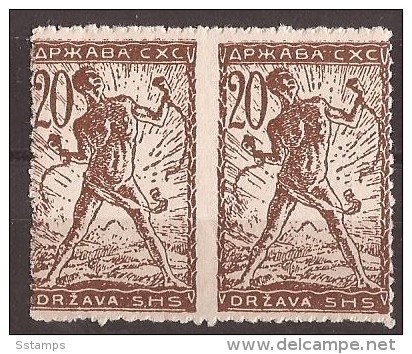 1919 SHS SLOVENIJA VERIGARI JUGOSLAVIJA VERTICAL  IMPERFORATE INTERESTING COLOR -  MNH - Ungebraucht