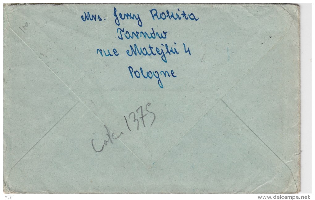 Poste Aérienne. Lotnicza. Courrier Envoyé De Tarnow (Pologne)  à Bordeaux Le 21.12.1956. - Unclassified