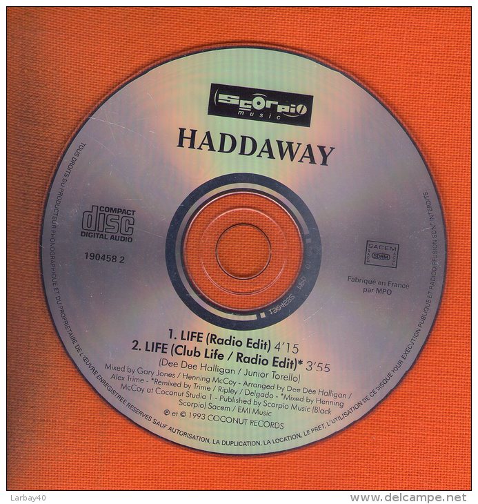 Cd 2 Titres Life Haddaway - Dance, Techno & House