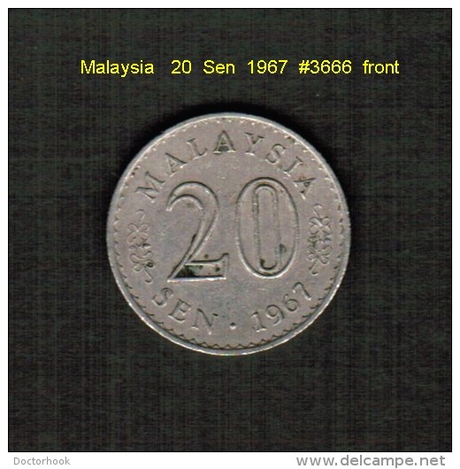 MALAYSIA    20  SEN  1967  (KM # 4) - Malaysia