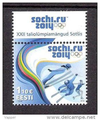 Olympic Estonia 2014 MNH Stamp  With Label Winter Olympic Games In Sochi Mi 782 - Invierno 2014: Sotchi