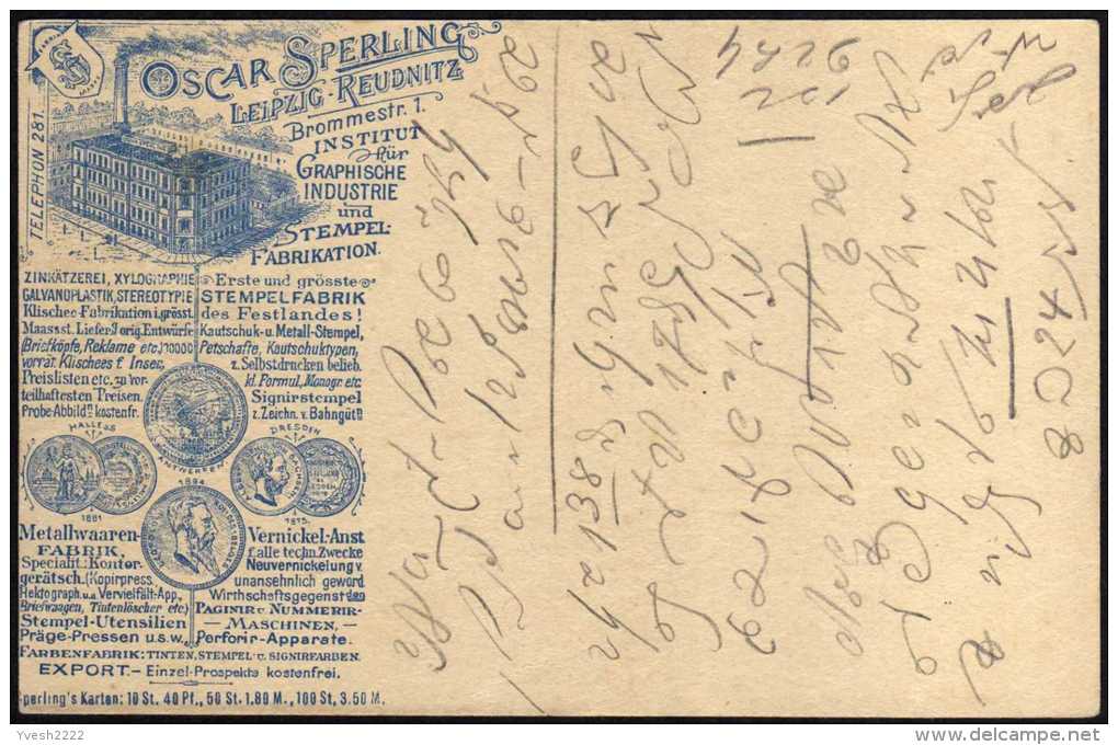 Bavière 1895. Carte Postale TSC. Oscar Sperling, Leipzig Reudnitz. Industrie Graphique Et Fabrication De Cachets. - 1894 – Anversa (Bélgica)