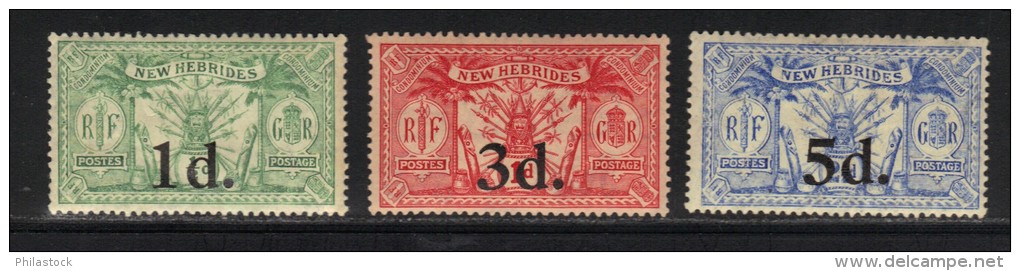 NOUVELLES HEBRIDES N° 77 à 79 * - Unused Stamps