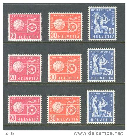 1960 SWITZERLAND I.L.O. 3x Sets MICHEL: ILO 100-102 MNH ** - IAO