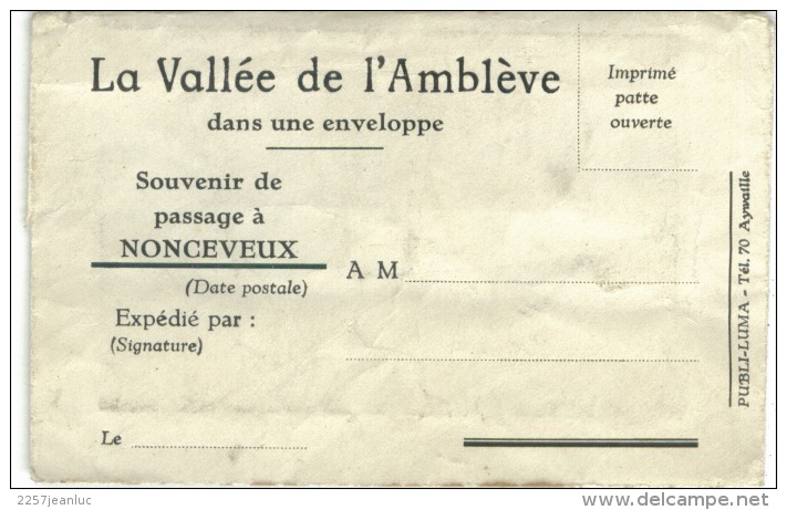 La Vallée De L'Amblève Dans Une Enveloppe 10 Vue Divers  Passage à Nonceveux - Amblève - Amel