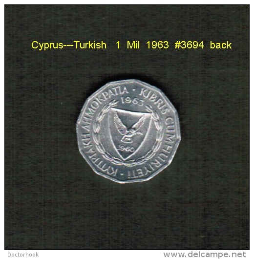 CYPRUS---TURKISH    1  MIL  1963   (KM # 38) - Zypern