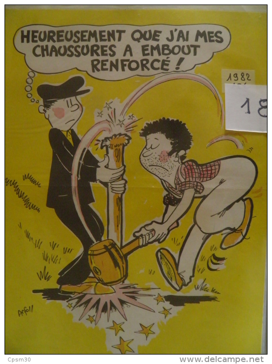 Affiche SNCF De Sécurité - 22 - Heureusement Que J'ai Mes Chaussures Embout Renforcé - Railway