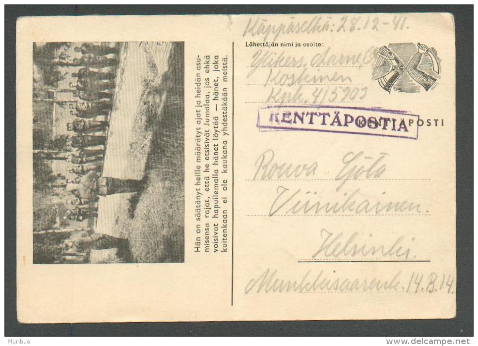 1941  FINLAND MILITARY  FIELDPOST KENTTÄPOSTIA    POSTCARD   ,0 - Militärmarken