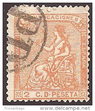 ESPAÑA 1873 - Edifil #131 Marca Francesa - VFU - Oblitérés