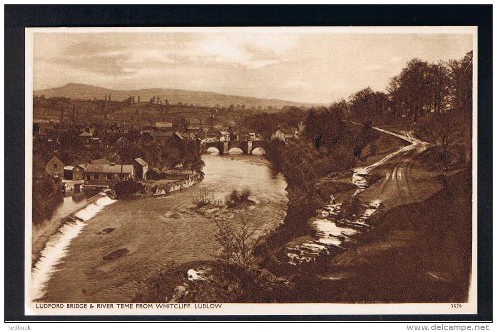 RB 969 - Early Postcard - Ludford Bridge &amp; River Teme From Whitcliff - Ludlow Shropshire - Shropshire