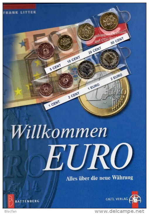 Willkommen EURO Einführung In Lettland 2014 Stg 34€ Bildband Plus Münzen Aus Riga Set 1C.-2€ Coin Of Republik Of Latvija - Numismatics