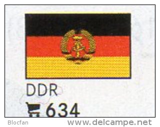 6 Flaggen-Sticker DDR In Farbe Pack 7€ Zur Kennzeichnung An Alben Firma LINDNER #634 In Deutschland Flag Of East-Germany - Albums, Binders & Pages