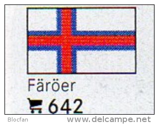 6 Flaggen-Sticker Färöer In Farbe Pack 7€ Zur Kennzeichnung Von Alben+ Sammlung Firma LINDNER #642 Flags Isle Of Danmark - Albums, Reliures & Feuilles